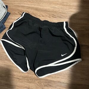 Nike Women's Black and White Athletic Shorts